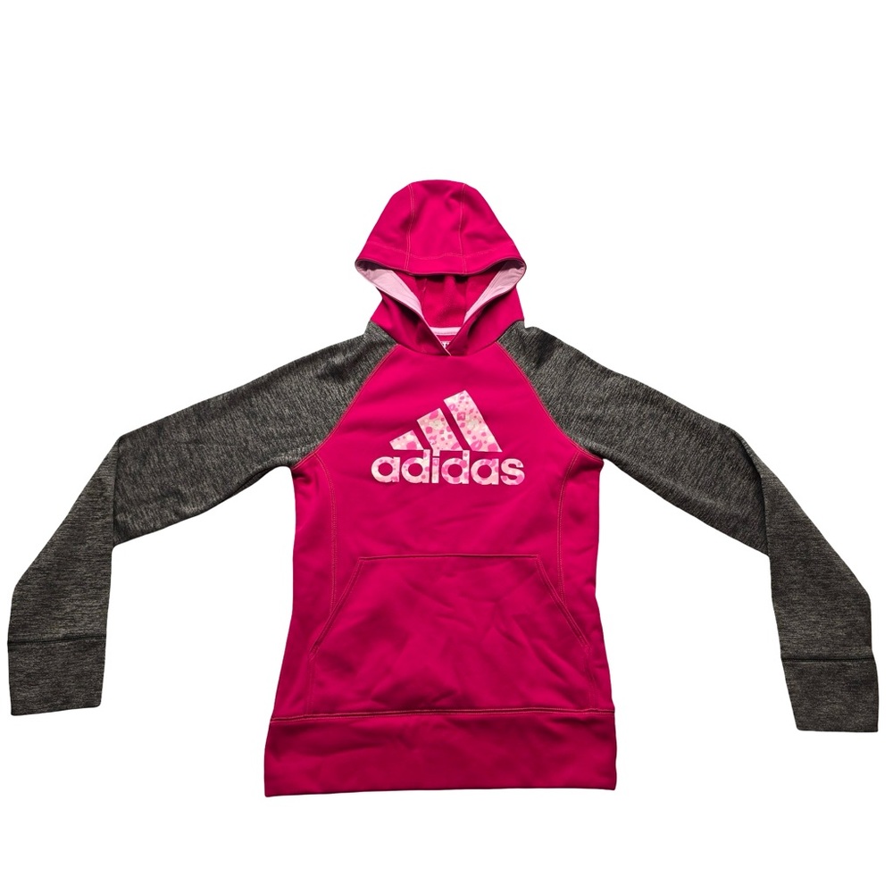 Adidas‎ Ultimate Hoodie Athletic Pink Gray Youth L/G 14